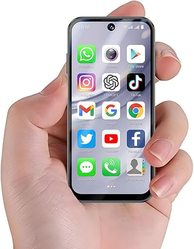 Hipipooo Mini Smartphone 4G, Double SIM, écran 3,88 Pouces, Double caméra 2,0 + 5,0MP, Batterie 1950mAh, Mini téléphone Android 12 pour Enfants(Noir,3GB+32GB)