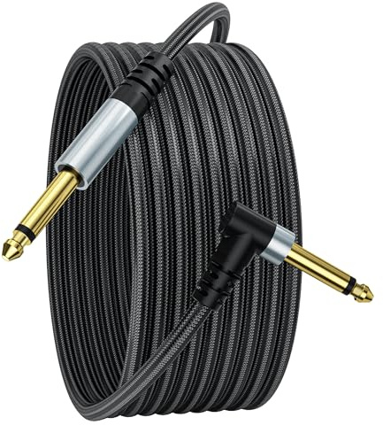 Cavo per chitarra,cavo per strumenti da 6,35 mm,adatto per compatibilità con chitarre elettriche,bassi,batteria,pedali,amplificatori,accordatori,altoparlanti,impianti stereo,audio professionale 3metri