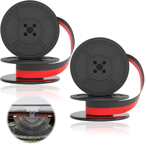 Farbband Schreibmaschine 2 Stück Schreibmaschine Farbband Schreibmaschinenbänder Kompatibel mit Dem Klassischen Modell Din 2103 32755 Rotes,Schwarzes Nylon-Schreibmaschinenband