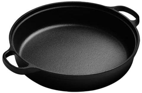 Cabilock Sartén De Hierro Fundido Sin Revestimiento Para Cocinar Al Aire Camping o Picnic Sartén Antiadherente Para Cocina Ollas De Hierro Para Estofado y Sopa