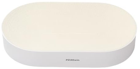 PetRhein Kratzbrett, kratzbretter Katze aus Erstklassiger Wellpappe,kratzmatte für Katzen zum Spielen und Ausruhen,Verschleißfestes Kratzpapier Katzen Spielzeug Kratzmöbel (Weiß)