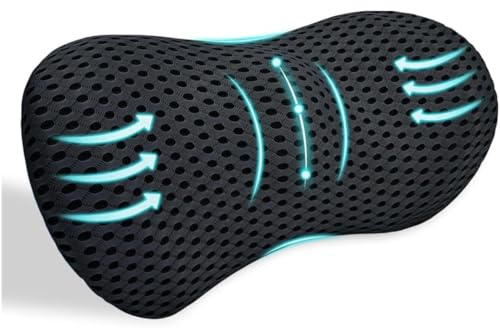 NKFOOPDU Almohada de apoyo lumbar para aliviar el dolor de espalda baja, cojín ergonómico de espuma viscoelástica aerodinámica para silla de oficina, asiento de coche, juegos, sillón reclinable y