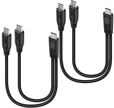 GELRHONR USB C Splitter Cable 2 Port,3A/15W 2 in 1 USB C Male to 2 Type C Port Multi Charging Cable with Cell Phones Tablets &Only Charging 30cm/2Pack