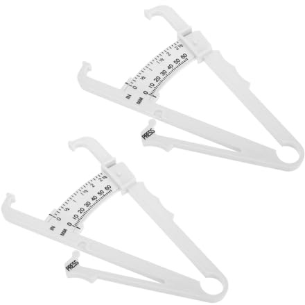 WRITWAA 2piezas Pinzas De Pliegues Cutáneos Portátiles Calibrador Plástico Medición Grasa Corporal Para Hombres y Mujeres Uso Portátil Fácil Transporte