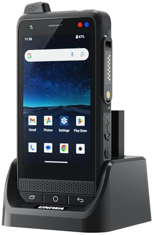 POC Zello Talkie Walkie, UNIWA F400 4G Mobile Phone Android 15 4GB+64GB IP65 étanche 3.9'' écran tactile Smartphone robuste 13MP Caméras SOS GPS NFC WiFi PTT 4350mAh Dual SIM (F400+base de chargement)
