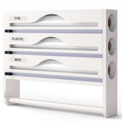 Bamboo Compartment Cling Foil Cutter Box With Paper Wall Towel Hidden Multi Compartment Scratcher Kitc Paper Layer
