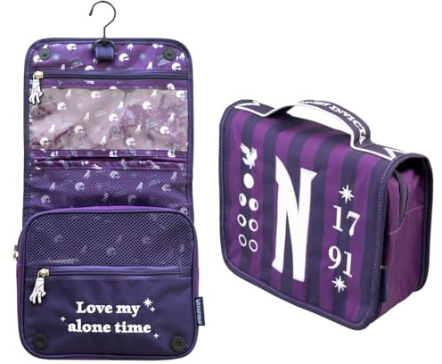 Grupo Erik - Trousse de Toilette Voyage Wednesday - avec Crochet de Suspension | Vanity Voyage, Trousse de Toilette Femme, Homme et Enfant