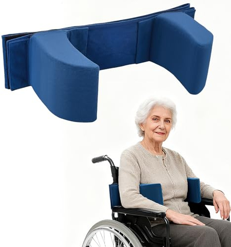 Delousiber Lateral Support for Wheelchair Side Guards, Adjustable Anti-Decubitus Cushion, Wheelchair Lateral Support With Side Handles