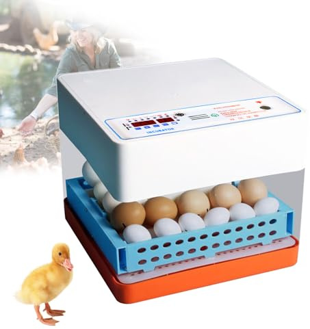 Brutautomat Vollautomatisch, Inkubator Hühner Brutmaschine mit Automatischem Wenden der Eier, 20-40℃ Temperatur & Luftfeuchtigkeitskontrolle, für Hühner,Enten,Gänse und Wachteln