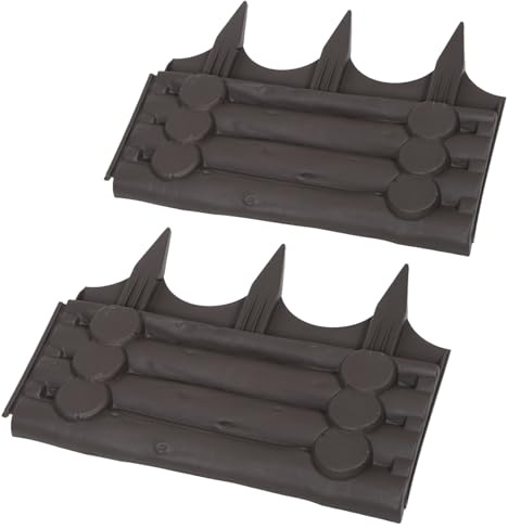 Homoyoyo 2 Pièces Bordure Jardin Plastique Effet Bois Clôture Décorative pour Parterres Potagers et Allées Barrière Animale Polyvalente pour Extérieur