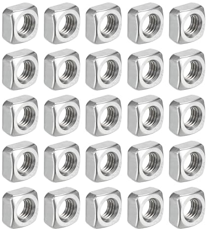 QUARKZMAN Tuercas Cuadradas M8-1.25x6.5 304 Acero Inoxidable Tuercas De Rosca Gruesa Para Reparaciones Domésticas E Ingeniería Profesional Plateado 30 Piezas