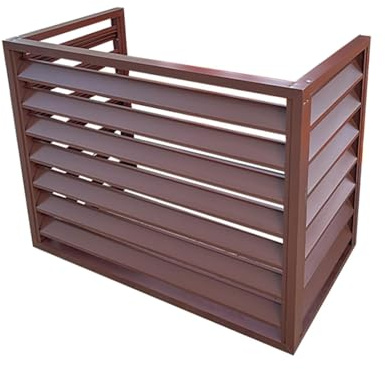unmjgybc Cubre Aire Acondicionado Exterior Aluminio Marrón Sin Cub L100×W50×H70(1.5P) Jardín - Funda Protectora Anticorrosión Pulverización Polvo Oculta Equipos Antiestéticos Duradera