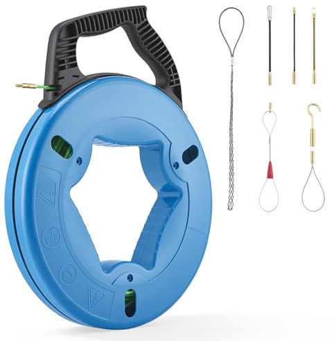 Guia Pasacables 30m 4,5mm, Ayuda de retracción para astillero, Cinta retráctil Guia Pasacables Trenzada Profesional ayuda a tirar cables taller y jardín – Sistema antideslizante ligero