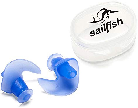 Sailfish® Ohrstöpsel Silikon | wasserdichte Ear Plugs mit Aufbewahrungsbox | Komfortabler Ohrschutz für Schwimmen, Schnorcheln, Schlaf & Reisen | Wiederverwendbar & hygienisch | Blau | Unisex