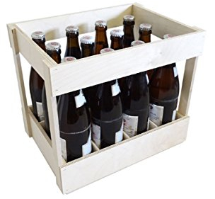 KF-Holz Flaschenträger für 12 Flaschen 0,5l Bier, Holzbierkiste, Bierkasten