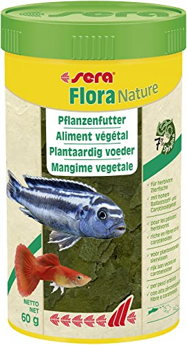 sera Flora Flakes 250 ml (60 g) | Pflanzenreiches Futter für Zierfische | Flockenfutter fürs Aquarium | Pflanzenfutter aus Flocken mit ballaststoffreichen Inhaltsstoffen | Hohe Futterverwertbarkeit