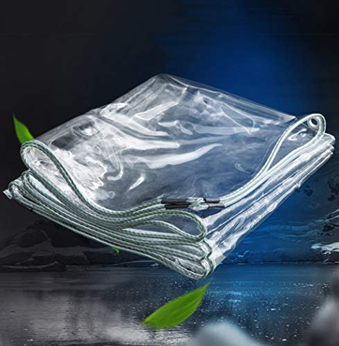 PVC transparent wasserdichte Plane Weiches Plastiktuch verdicken Balkon-Regenvorhang Sonnenschutzplane mit Metall Ösen 350gsm