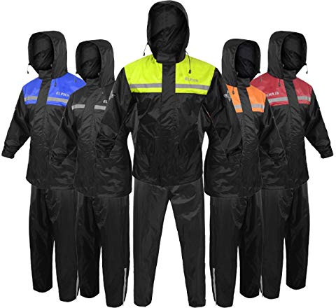 ALPHA CYCLE GEAR Tuta antipioggia per uomo e donna Giacche Pantaloni Gear riflettente impermeabile (verde, medio)