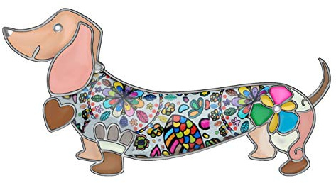DOWAY Cute Dackel Geschenke Emaille Dachshund Hund Brosche Pins für Damen Kleidung Sicherheitsnadeln