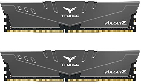 TEAMGROUP T-Force Vulcan Z Lot de 2 Barrettes de mémoire RAM DDR4 64 Go (2 x 32 Go) 3200 MHz (PC4-25600) CL16 (Gris) - TLZGD464G3200HC16CDC01