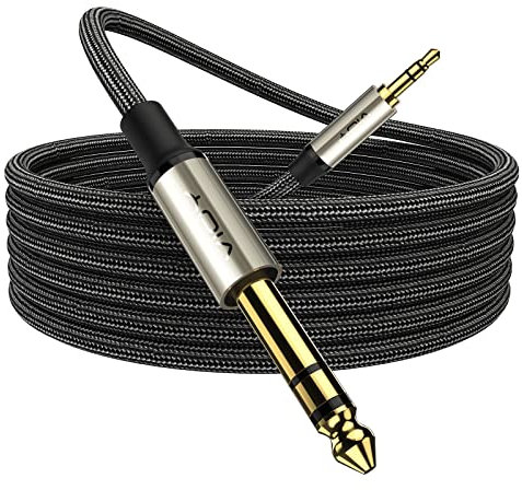 VIOY 15FT 3.5mm to 6.35mm TRS Stereo Audio Cable, Compatible with Smartphone, Tablet, Headphone, Amplifier, Speaker, Mixer, Component