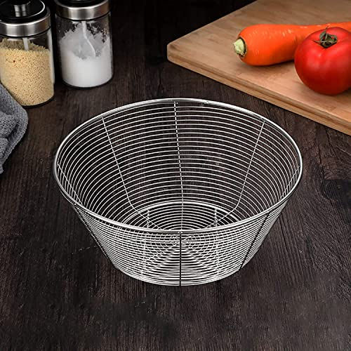 Cesto per frutta in filo metallico, in acciaio inox 304, grandi cestini rotondi per pane, frutta, snack, caramelle, articoli per la casa. Ciotola di frutta alla moda per drenare e asciugare frutta e