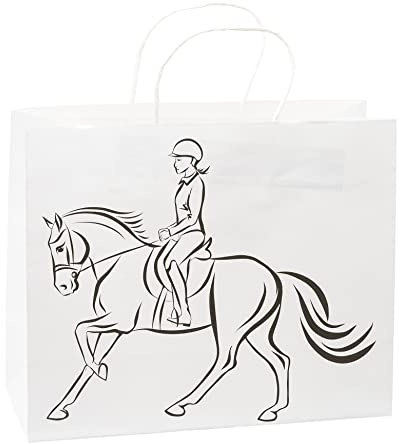K3T 80412 Geschenk-/Ausmaltüten Pferde 3er Packung, Größe: Shopper groß (HxBxT 26 x 32 x 12 cm)