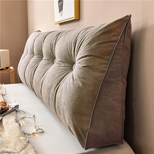 Yanman - Almohadas grandes de cuña para cabecero de cama, almohada triangular de lectura, cojín de apoyo lumbar, respaldo de cintura, cojín de posicionamiento suave para sofá cama, 135 x 50 x 20 cm