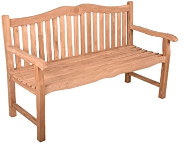 Gravidus Gartenbank Romang 3-Sitzer Teak Terrasse Bank Balkon Sitzbank 3-Sitzer Garten Natur Teak Holz