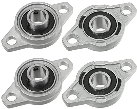 QUARKZMAN KFL001 Cuscino Blocco Flangia Cuscinetto x 4pz Zinco Lega Autoallineamento per Agricolo Attrezzatura Trasportatore Sistemi Industriale Macchine, [12mm Alesaggio]