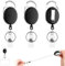 3 Stücke Schlüsselband Ausziehbar, Einziehbarer Schlüsselanhänger Schlüsselring Ausziehbar Stark Retractable Badge Reel Einziehbarer Ausweishalter Gürtelclip für Kartenhalter Ausweis,Schlüssel,ID Card