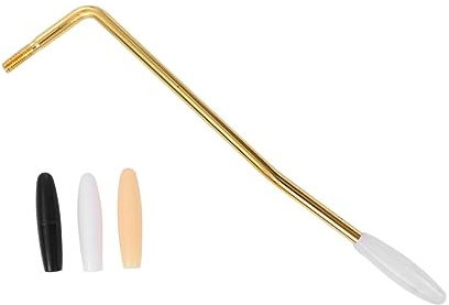 Tremolohebel mit 3 Kappen Goldener 5mm für E-gitarren | Metall, Schnelle Montage, Ersatzteil für Gitarrenspieler Verändert Ton, Passend für Saitenzug und Gaq106