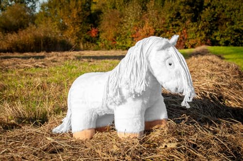 Crafty Ponies Kuschelpferd Weiss (48 cm) Mit Anleitung Pluschpferd - Spielzeugponys - Kinderspielzeug - Kinder können Lernen und üben