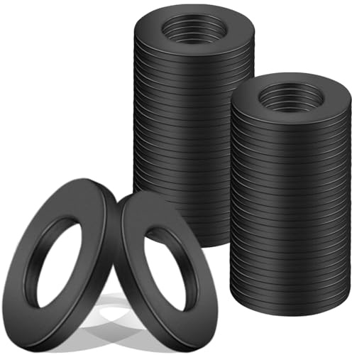 50 Stück Unterlegscheiben Flache Unterlegscheiben M10 x 20 x 2 mm Karosseriescheiben Distanzscheiben Kohlenstoffstahl Dichtung Beilagscheiben für Reparaturen zu Hause Schrauben Gewindestange (Schwarz)