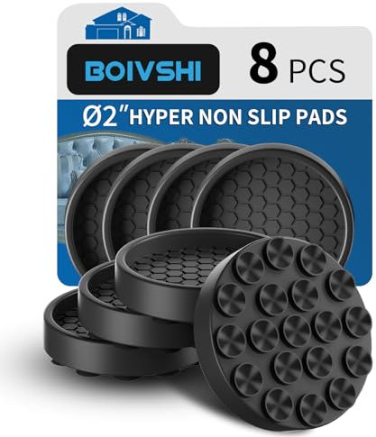 Ø50mm Übertreffen Silikon Möbeluntersetzer,Rund Couch Füße Anti Rutsch Pads,Bett Sofa Antirutsch Pads,rutschfest Bodenschutz Möbel Untersetzer,Ideal Couchfüsse Anti-rutsch Gummi Base,8 Schwarz Füße