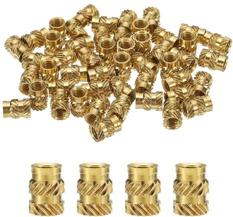 QUARKZMAN 30 Stück M5 Gewindeeinsätze Messing Heat Set Insert M5x9,5mm, OD 7mm gerändelte Einpressmuttern, 3D-Druck Messingmuttern weibliche Gewindeeinsätze Muttern