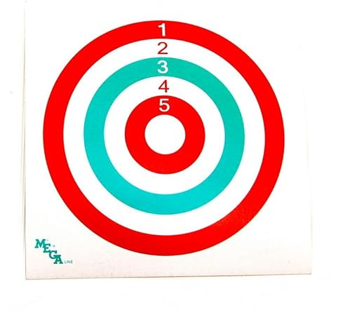 Dianas Tricolor para competiciones de puntería (plinking Airgun Target) de Tiro Deportivo con carabinas, escopetas o Pistolas de balines, 50 Unidades.