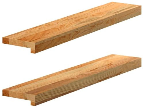 vidaXL Appuis de fenêtre 2 pcs Marron Clair Bois de chêne Massif, Rebord de fenêtre, Appui de fenêtre en chêne, Appui de fenêtre en Bois