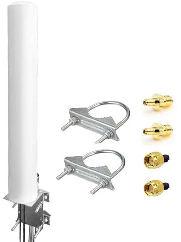 Maswell 4G 5G Antenna Outdoor - 2X2 MIMO External Aerial Cross-polarized Cellular 700-6000MHz for Vodafone Three EE O2 4G LTE 5G Router Modem | 2x SMA & TS9 & RP-SMA, Not for Speed Competition (Used)
