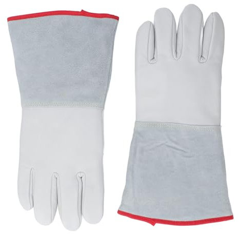 Cuifati Kryo-Handschuhe, Arbeits-Frostschutzhandschuhe, Verschleißfeste, Verdickte Leder-Tieftemperatur-Schutzhandschuhe für die Handhabung von Flüssigstickstoff-Trockeneis, 31 Cm