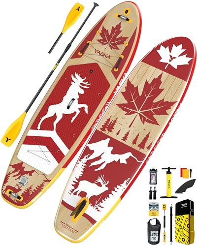 YASKA Stand Up Paddling Board Aufblasbar - Sup Board 200kg mit Zubehör,Getrankehalter,Standup Paddle Board für 2 Personen Familie