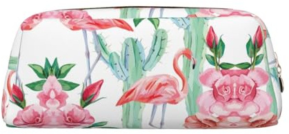 FSCEV Federmäppchen mit Kaktus-Flamingo-Rosen-Blumen, Federmäppchen, Kosmetiktasche, Büro-Aufbewahrungstasche, Täglicher Stauraum, gold, Einheitsgröße, Taschen-Organizer