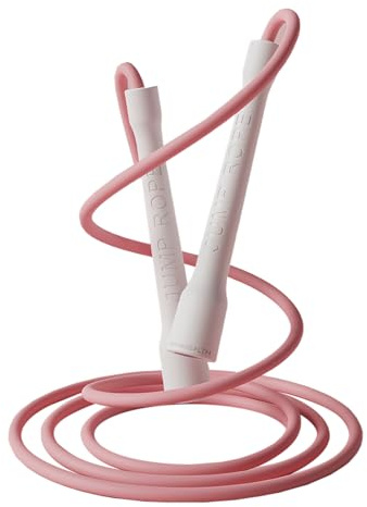 iMoebel Corda per saltare Fitness 6mm*3m PVC Speed Rope Regolabile, ABS Impugnatura antiscivolo per saltare della corda per bambini, adulti, boxe, dimagrimento, crossfit, bianco-rosa