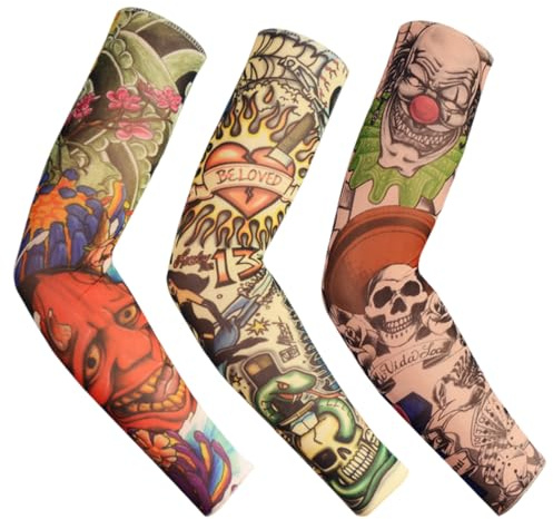 AYVRUOP 3 Gaming Arm Sleeves, Flower Arm Tattoo Sleeves, Gaming Sleeves, Anti-Rutsch und Anti-Schweiß, Temperaturanpassung