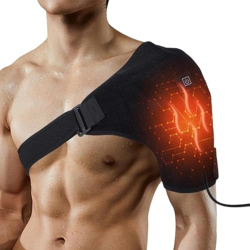 Fascia Per Spalla Riscaldata 65 Cm Tutore Per Spalla Della Cuffia Dei Rotatori Massaggiatore Per Spalle Plug-in USB Con 3 Impostazioni Di Calore Regolabili