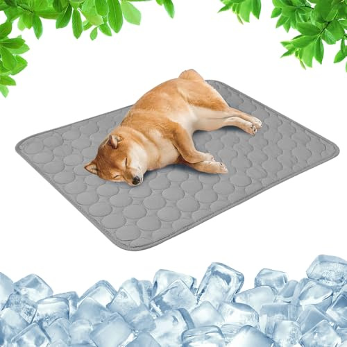 Generisch Kühlbett für Hunde, 2025 Neu Die Innovative Kühlmatte Für Hunde, Selbstkühlende Hundematte Dog Cooling Mat Pad Kühlmatte für Hund Katze Eiskühler Stoff für Sommer (Dunkelgrau, L)