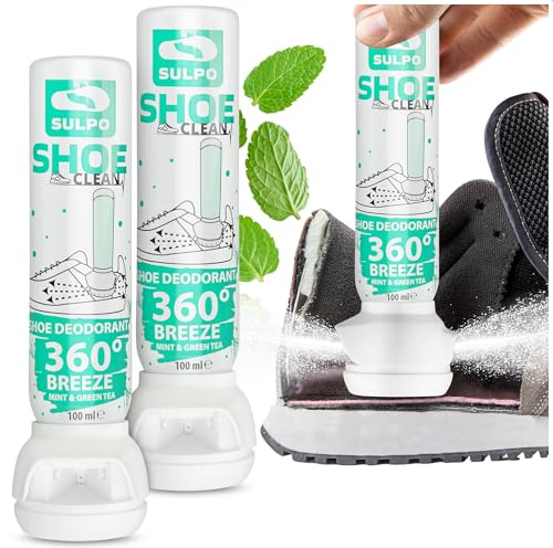 SULPO Schuhdeo Spray - Schuh für alle Schuhtypen, Reduziert Schweiß, Schuh Deo Spray Geruchsstop 2 x 100 ml