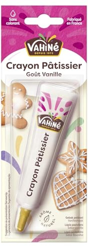 VAHINE – Crayon Pâtissier Saveur Vanille Gourmande, Texture Fondante pour Décorer Facilement (25 g) - Le lot de 4