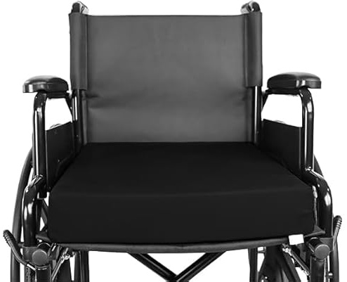 Wheelchair Cushions for Pressure Relief Memory Foam Cushion Orthopedic Back Support Cushion Seat Pad for home and office chairs, cars, wheelchairs and mobility scooters (Black, 18 x 16 x 2)