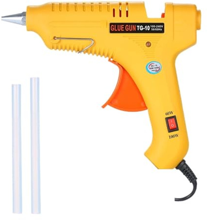 WAFOHSR Pistola for Colla A Caldo 60W/100W Potenza Regolabile Macchina for Colla A Caldo Multifunzionale Pistola for Colla Industriale for Uso Domestico Fai da Te Giallo GT-10 Ampia Gamma di